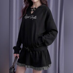 Stylish Black Long Sleeve Dress by